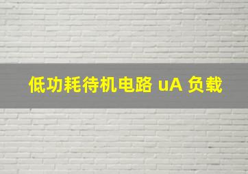 低功耗待机电路 uA 负载